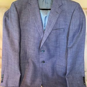 COPY - Hickey Freeman, blue linen/worsted wool Jacket 44R